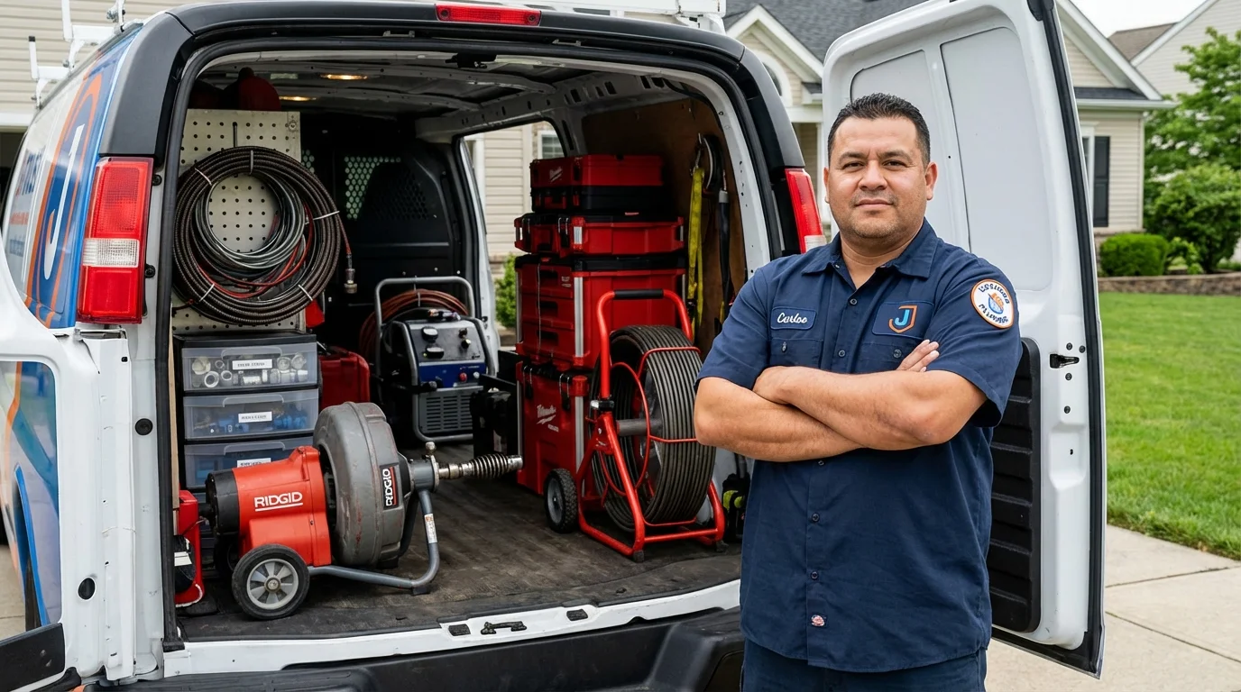 Professional drain cleaning equipment and Johns Plumbing LLC plumber in Harrogate