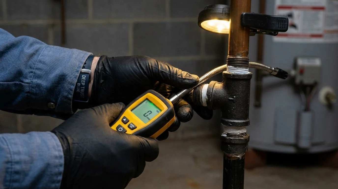 Gas leak detection with electronic sniffer by Johns Plumbing LLC in Harrogate